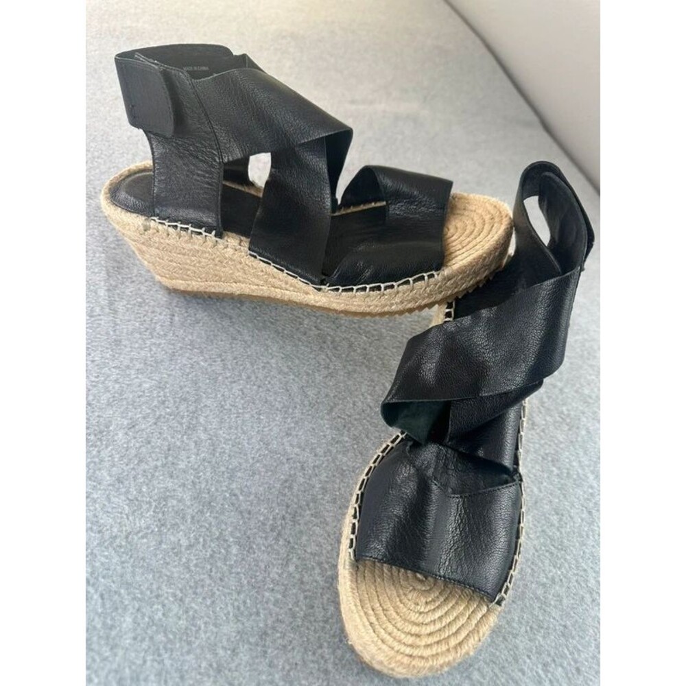Eileen Fisher Size US 8 Womens Willow Tumbled Leather Wedge Espadrille